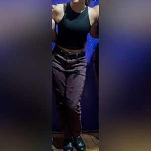 Weissman Maroon Jeans and Black Crop Top